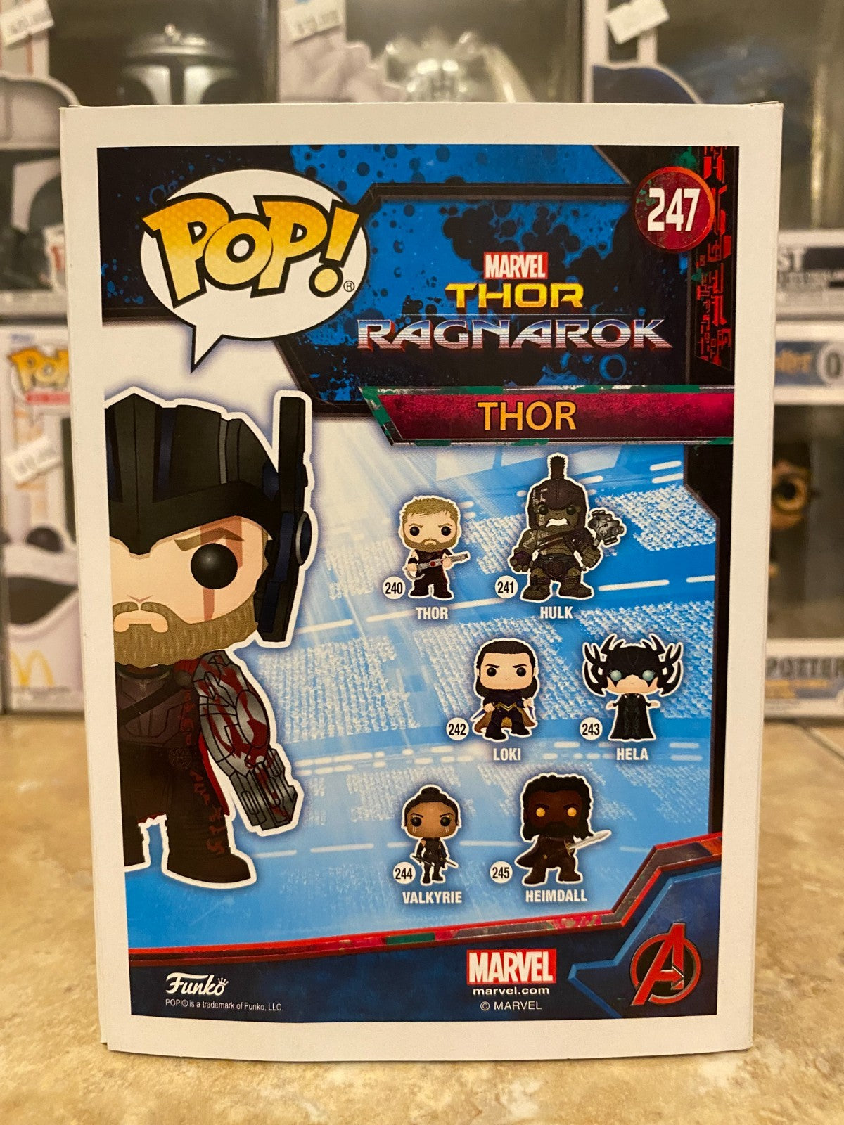 Funko Pop! Vinyl Thor #247 Marvel Ragnarok Collector Corps Exclusive w Protector