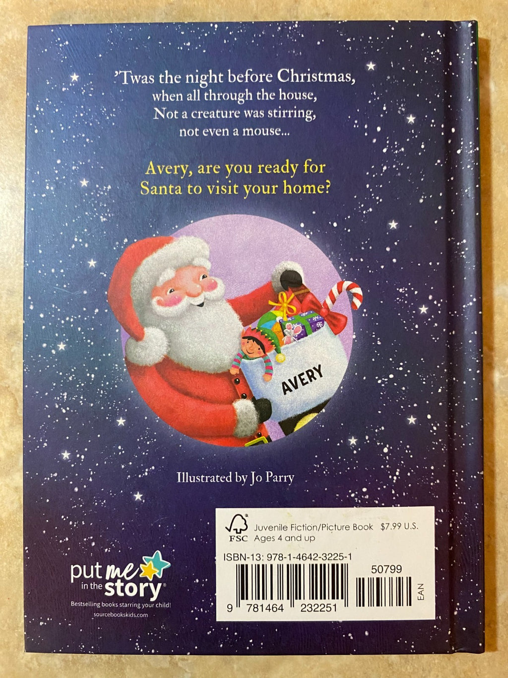 'Twas The Night Before Christmas Hardcover Book Personalized Name (Avery)