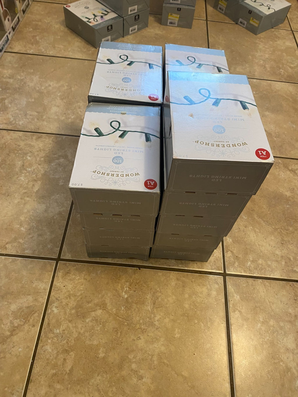 100 Ct Mini String Lights/Warm White 20ft & 7" and 1/2  in Lighted Length