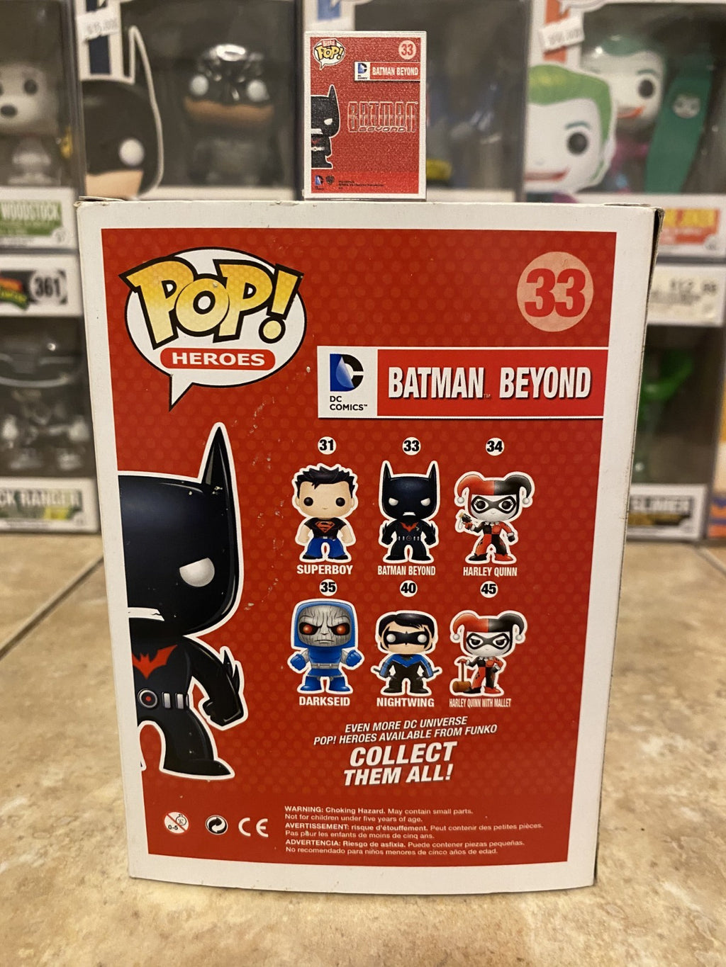 Funko Pop! Super Rare Batman Beyond Bitty Pop & #33 Funko w/Box Protector