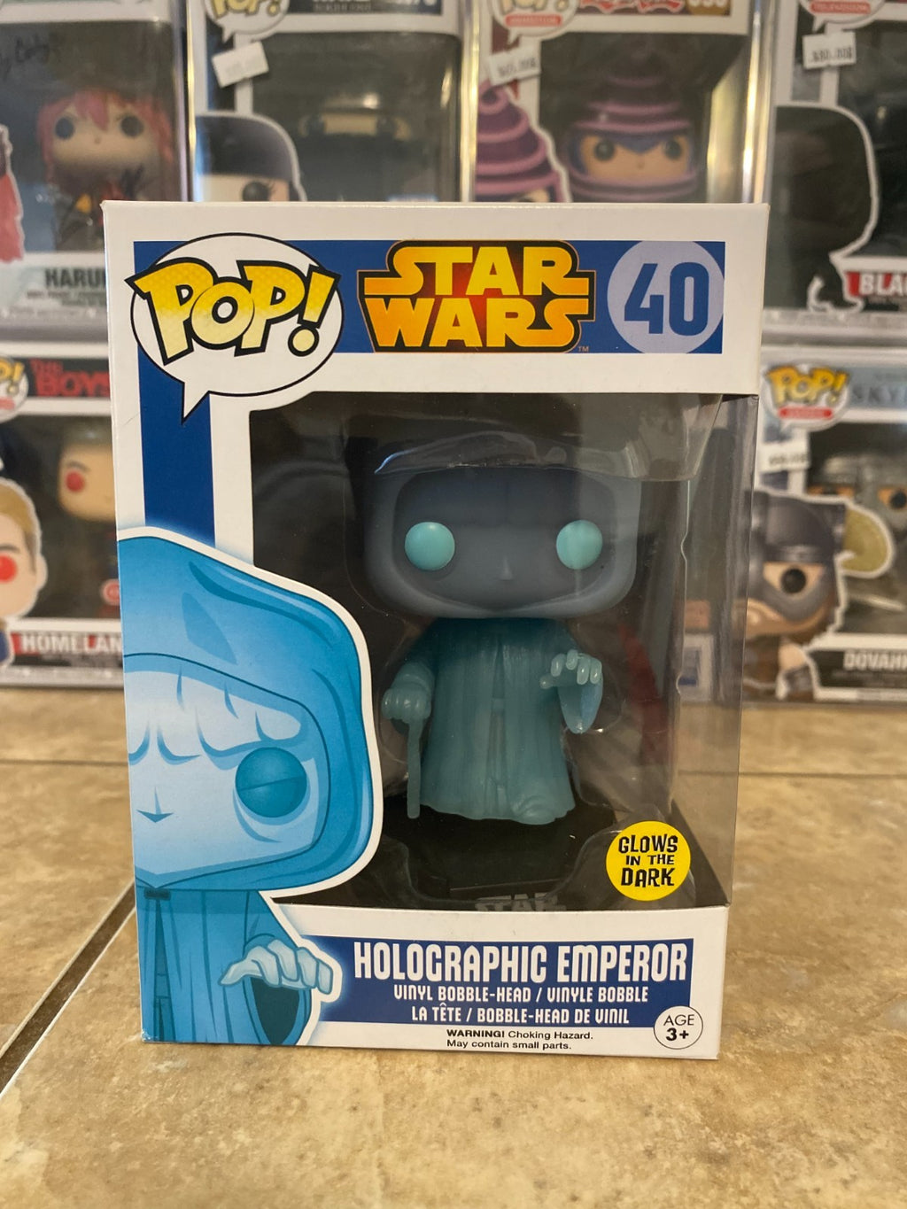 Funko Star Wars Holographic Emperor #40 GITD w Protector