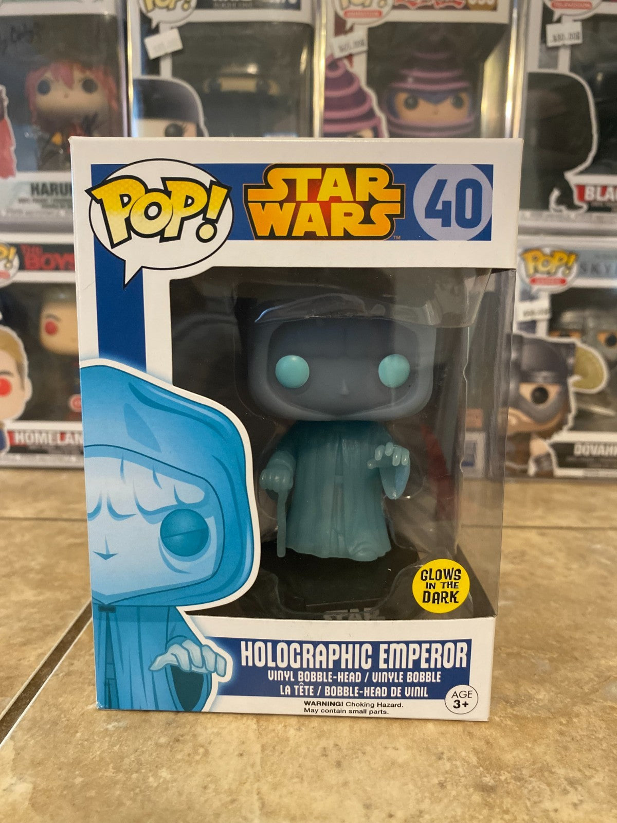 Funko Star Wars Holographic Emperor #40 GITD w Protector