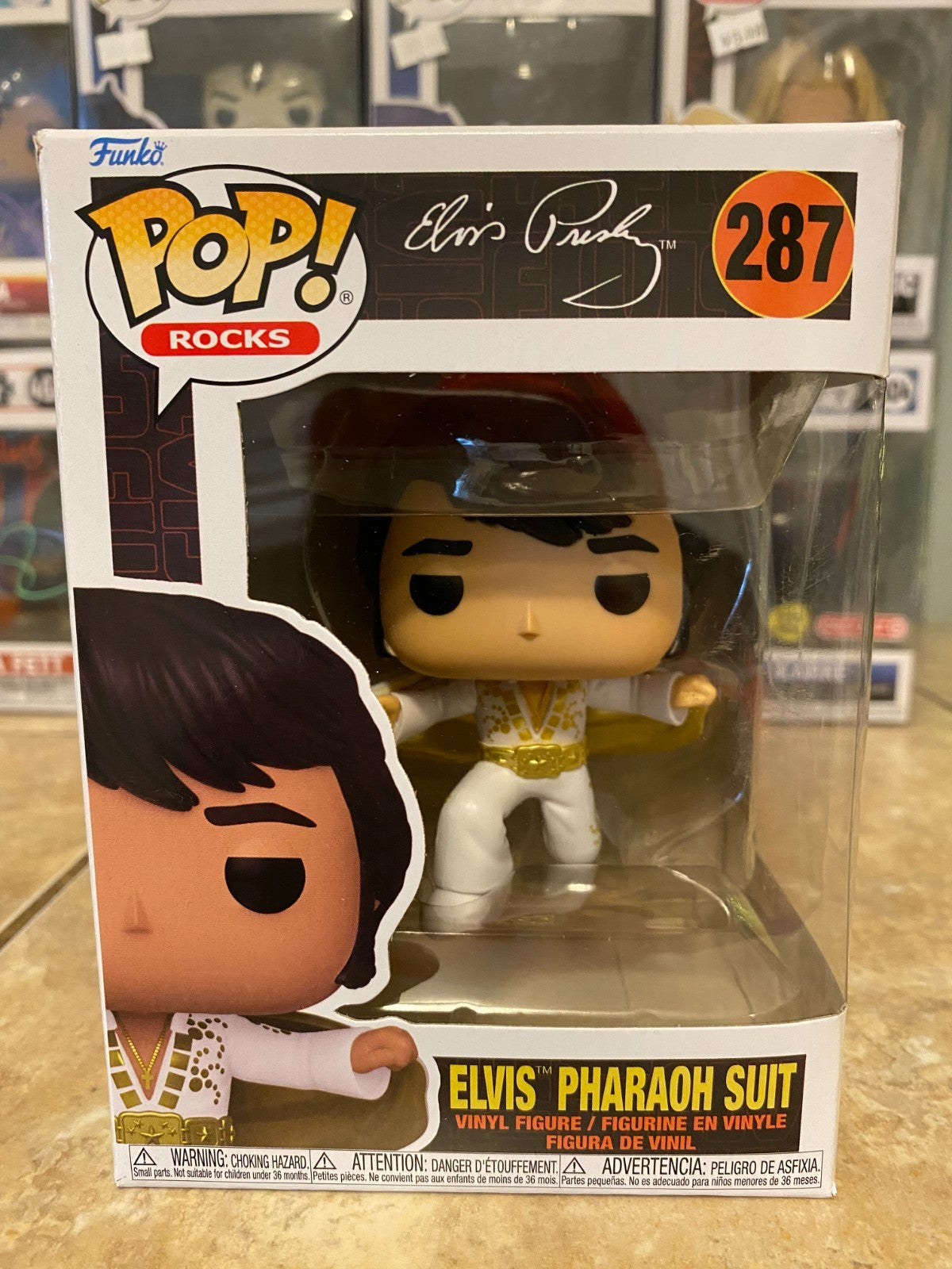 Funko POP! Rocks Elvis Presley in Pharaoh Suit #287 w Protector