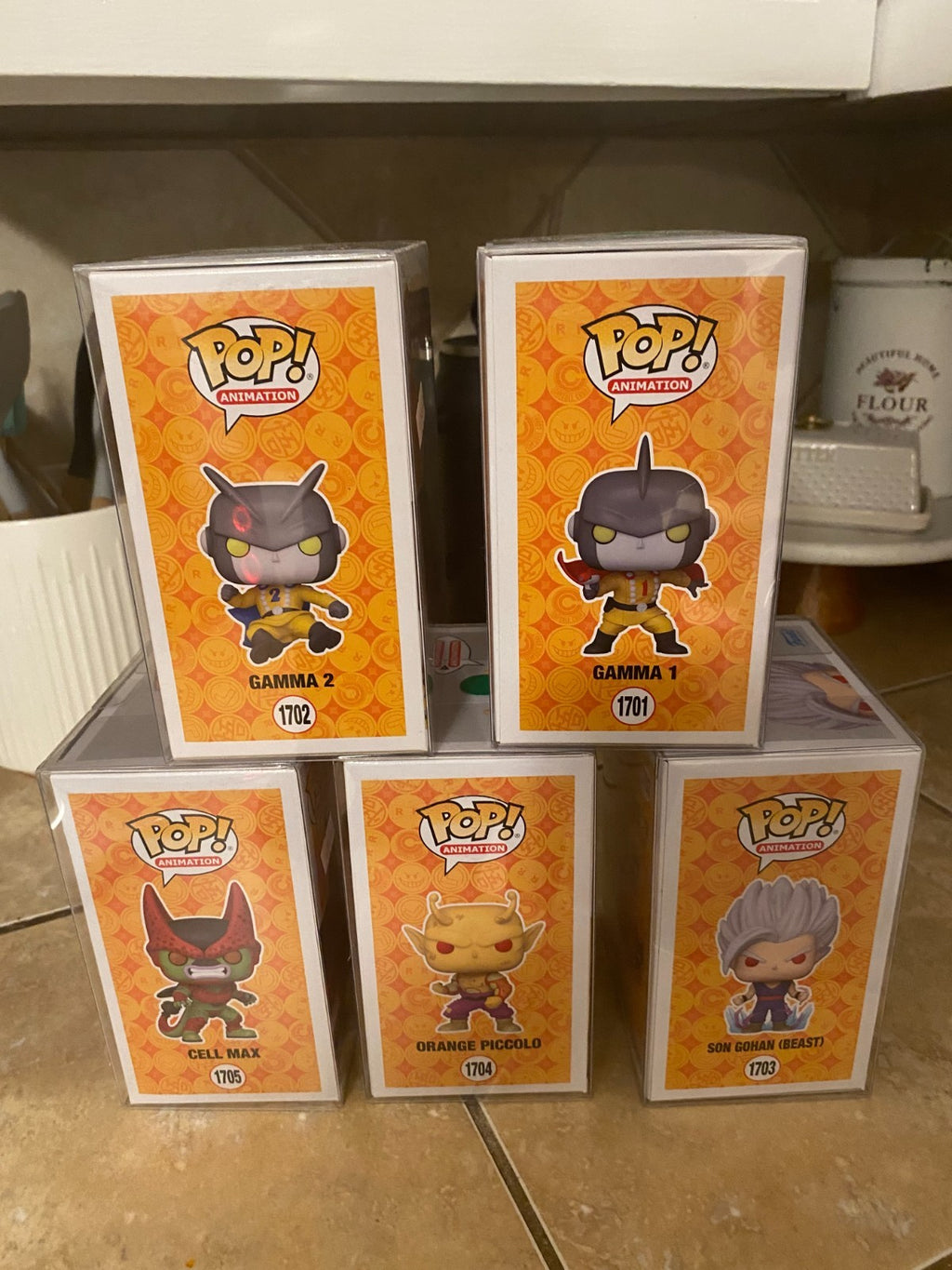 Funko Pop! Dragonball Z Complet Set of 5 Figures #1701 thru #1705 w Protectors
