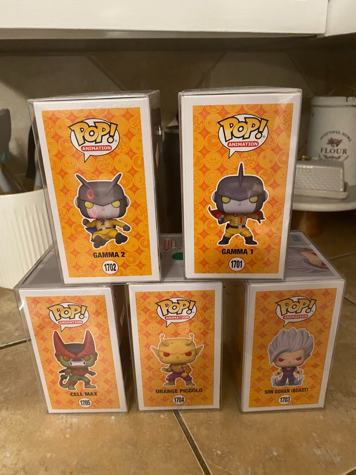 Funko Pop! Dragonball Z Complet Set of 5 Figures #1701 thru #1705 w Protectors