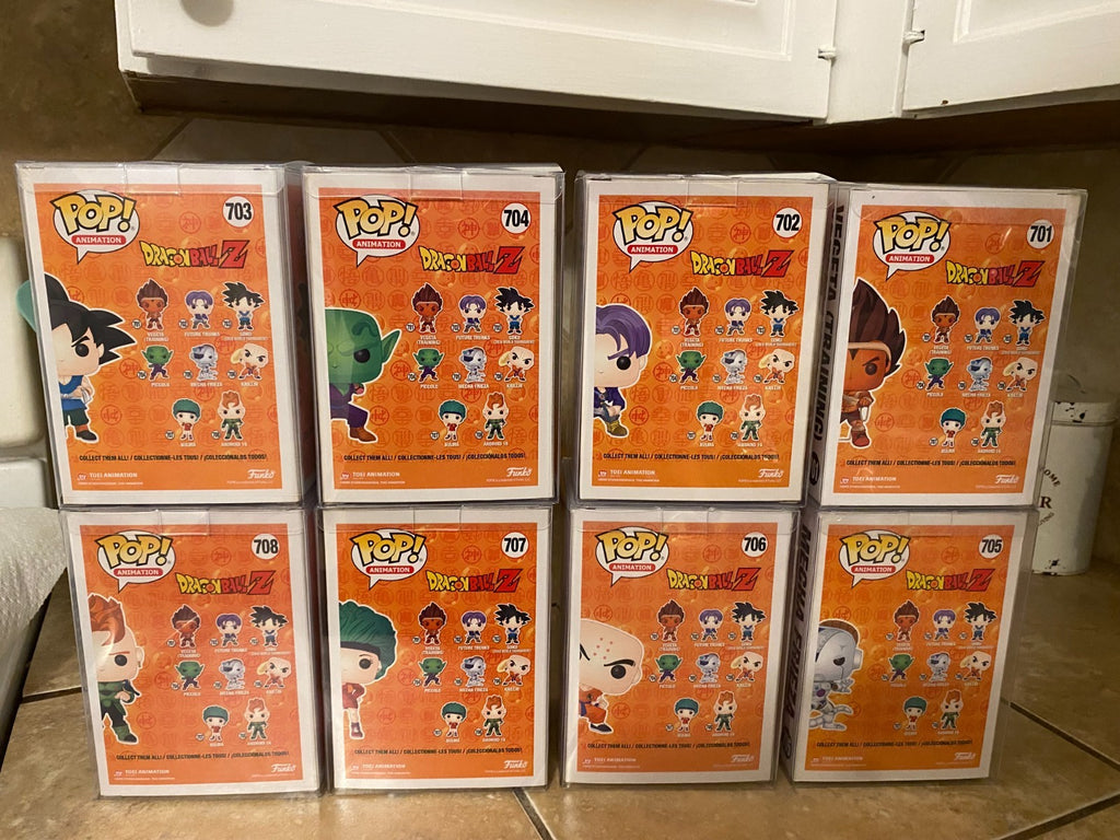 Funko Pop! Dragon Ball Z Full Common Set of 8 Figures #701- #708 w Protectors