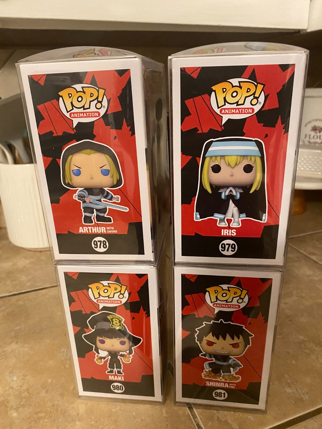 Funko Pop! Fire Force Set of 4 Figures #978-981 w Protectors
