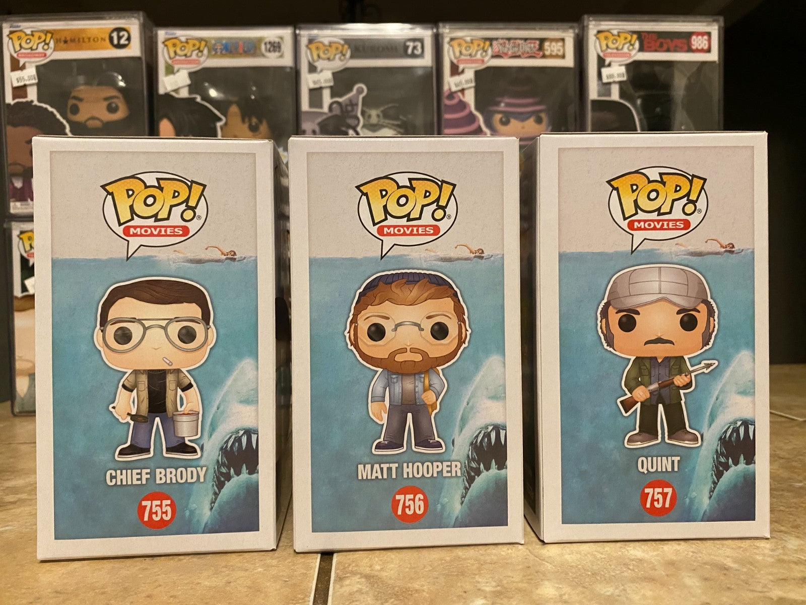 Funko Pop! Movies: Jaws Cast Set of 3 Figures 755-757 w Protectors
