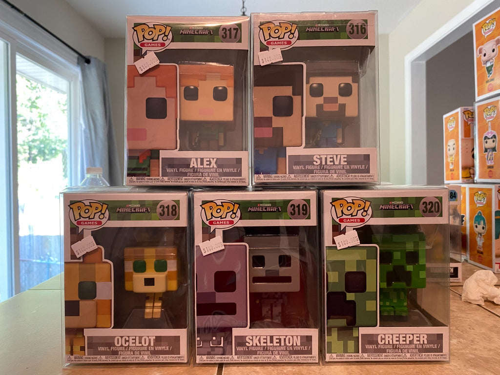 Funko Pop Minecraft 316-320 Lot Of 5 with Soft Protectors