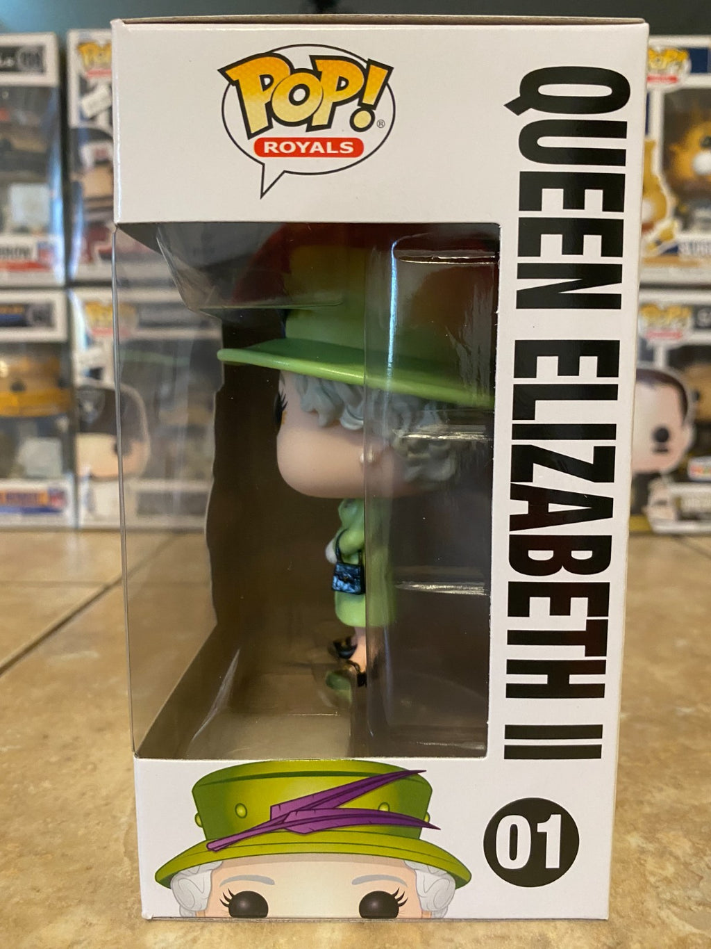 Funko Pop! Royals Queen Elizabeth II Green Dress #01 Royal Wedding w Protector