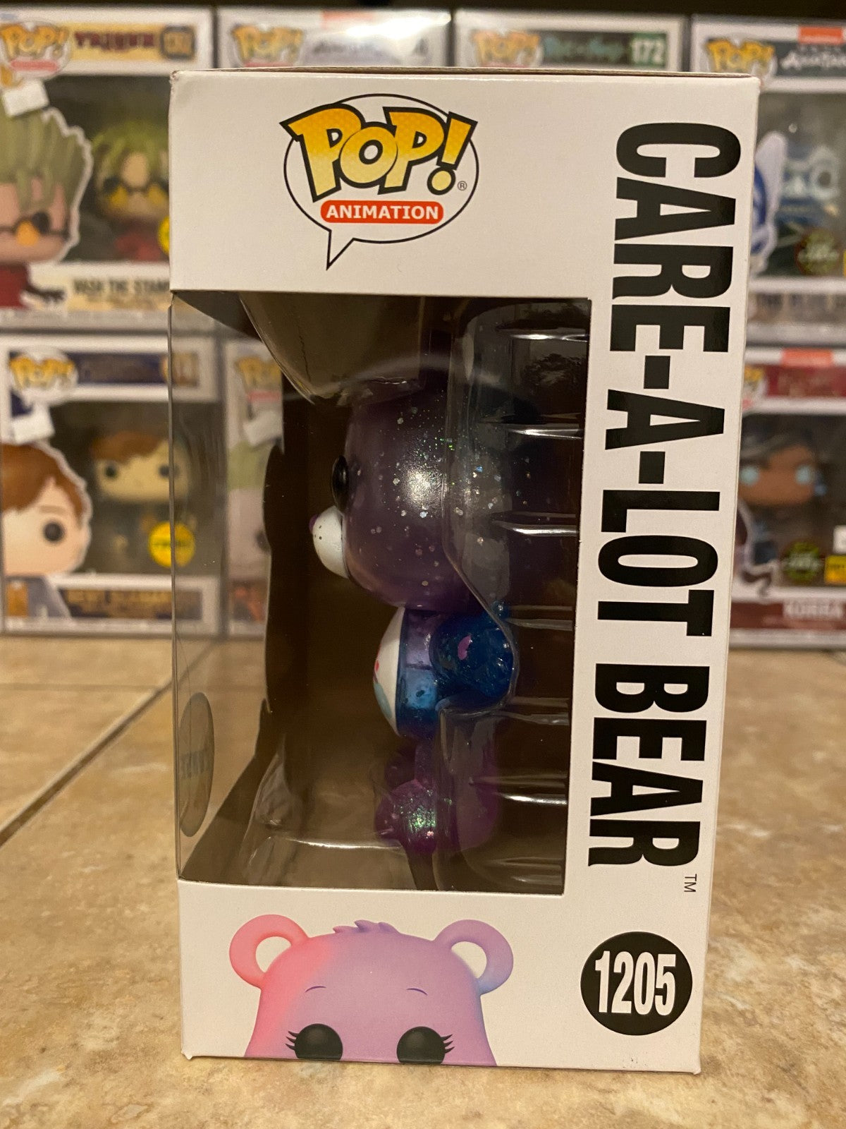 Funko POP! Animation Care Bears 40th CARE-A-LOT BEAR #1205 CHASE w/ Protector