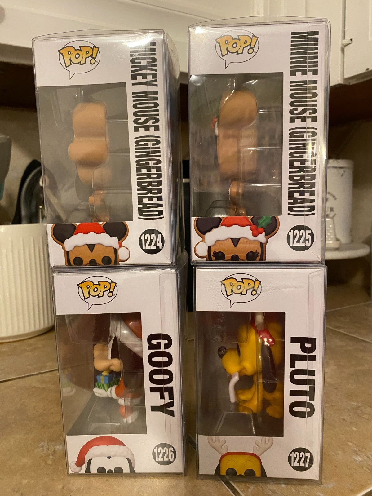 Funko Pop! Disney Christmas Set of 4 Figures #1224-1227 with Protectors