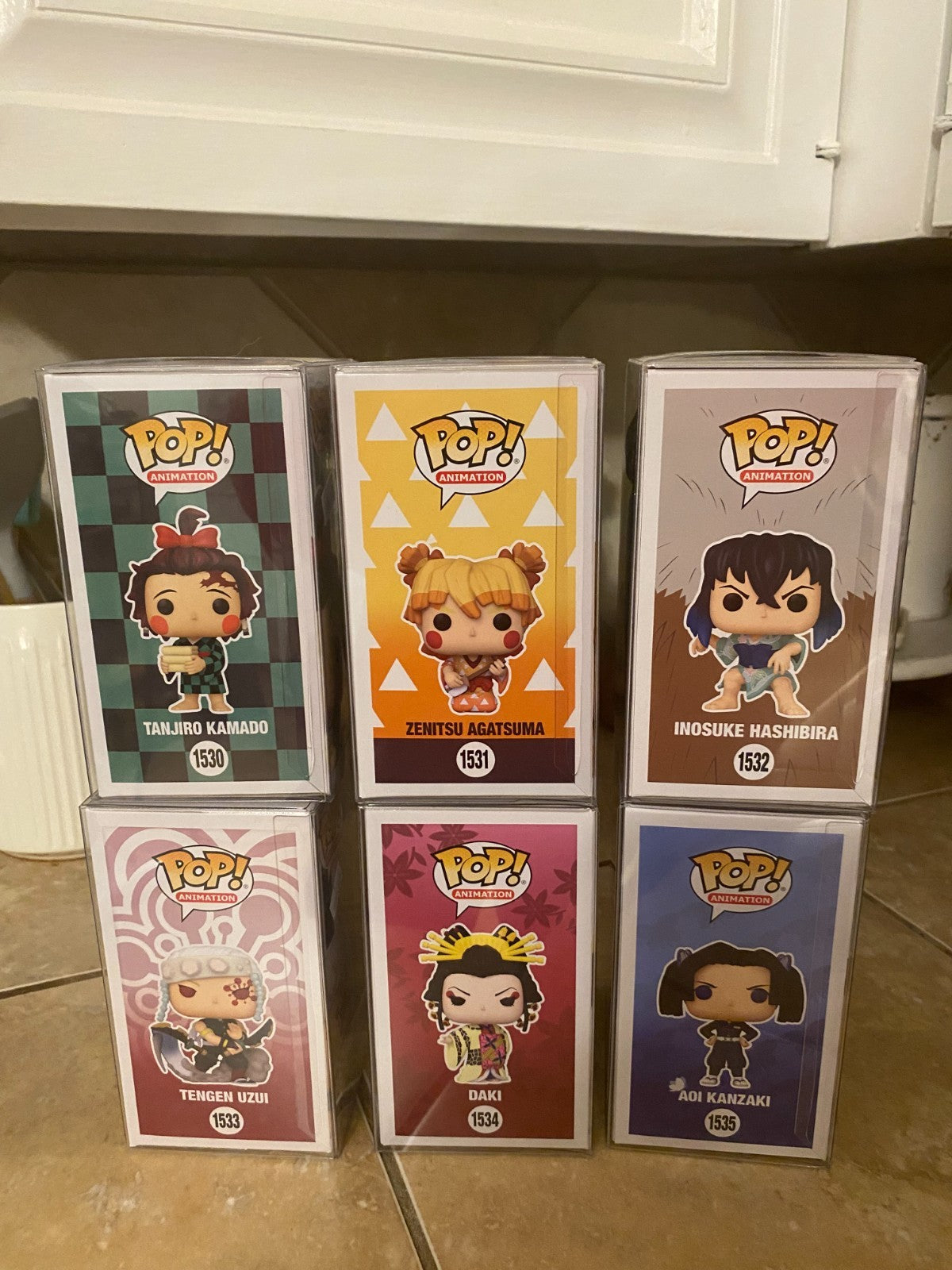 Funko Pop! Demon Slayer Set of 6 Figures 1530-1535 w Protectors