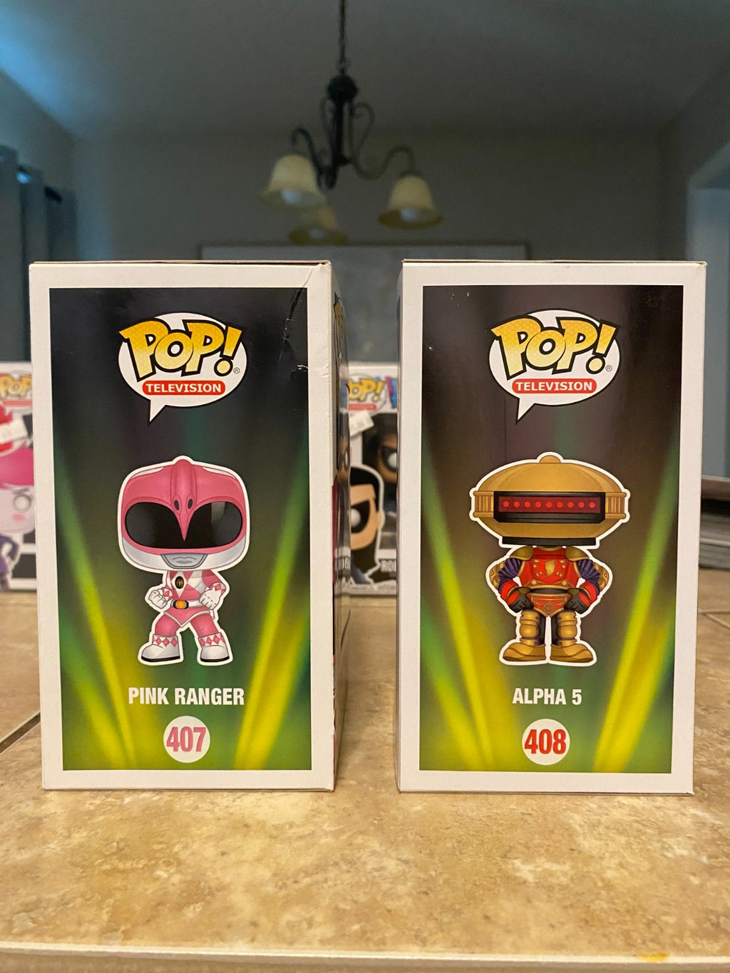Funko Pop! Mighty Morphin Power Rangers Set #405 thru #408 with Soft Protectors