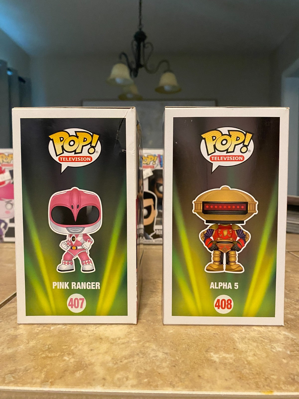 Funko Pop! Mighty Morphin Power Rangers Set #405 thru #408 with Soft Protectors