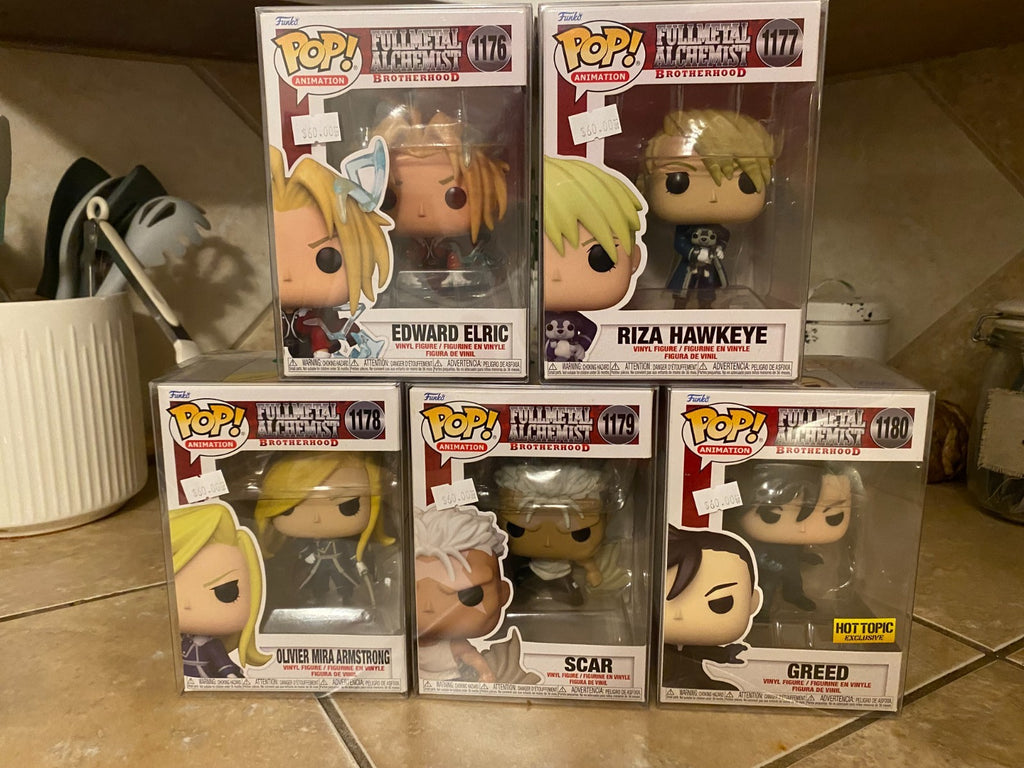 Funko Pop! Full Metal Alchemist/Brotherhood Set #1176 thru #1180 w Protectors