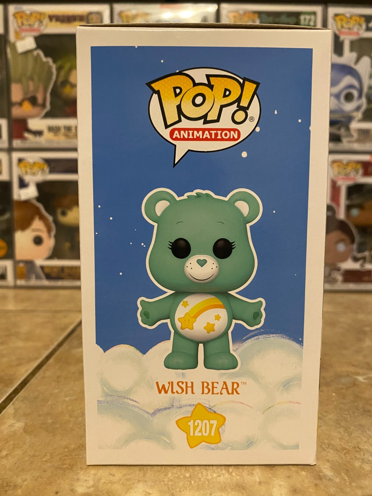 Funko POP! Care Bears 40th Anniversary Wish Bear #1207 Chase Flocked w Protector