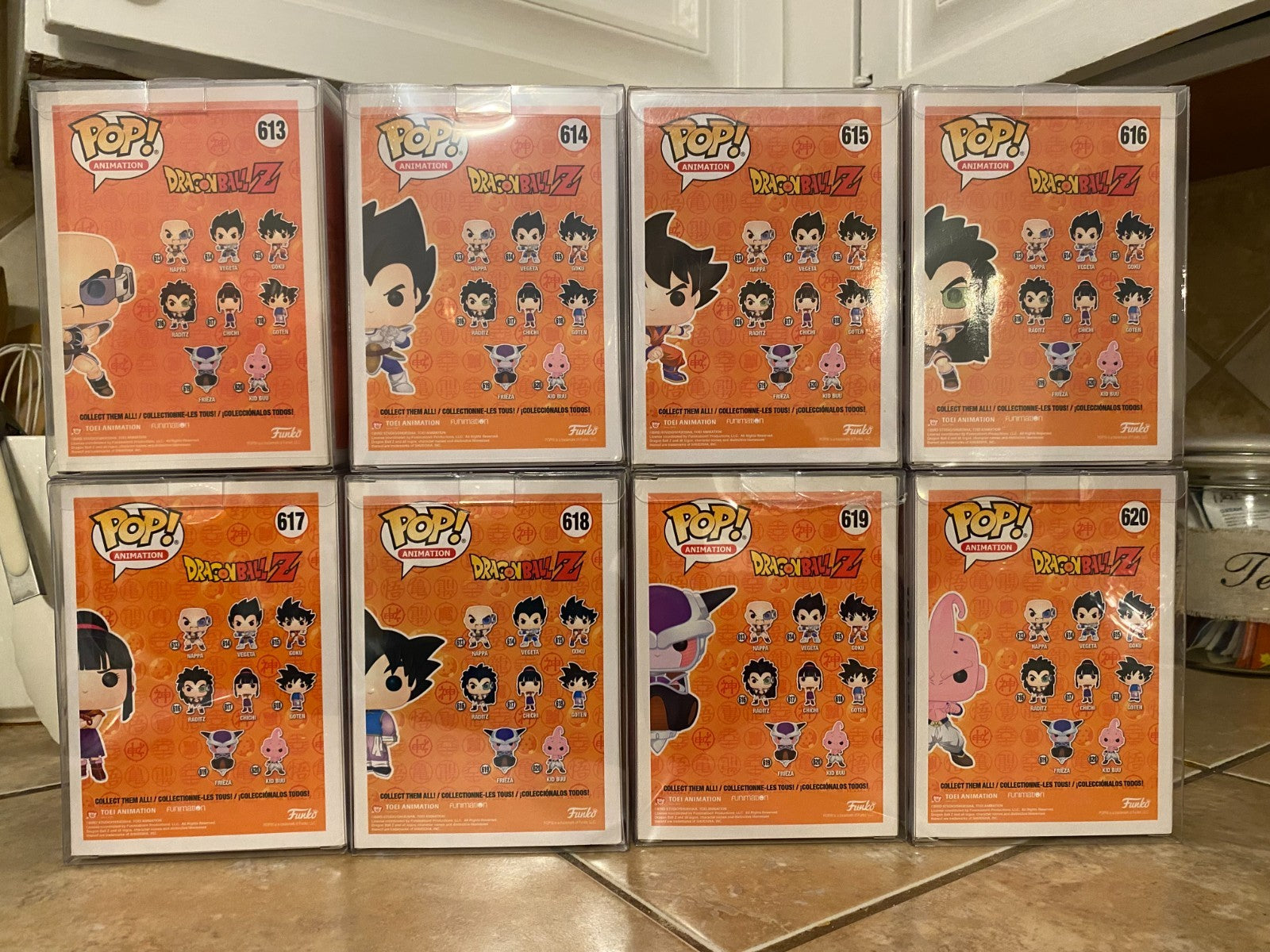 Funko Pop! Dragon Ball Set of 8 Figures #613 thru #620 w Protectors