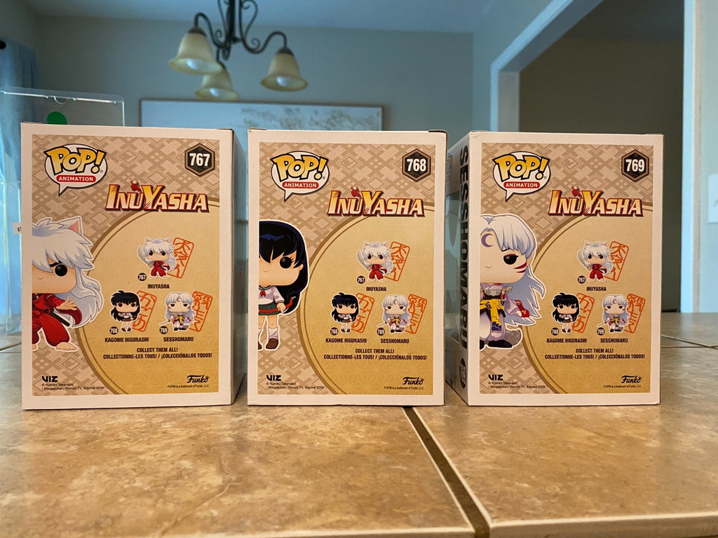 Funko Pop! Amine Inuyasha Set of 3 Sesshomaru, Inuyasha, Kagome w Protectors