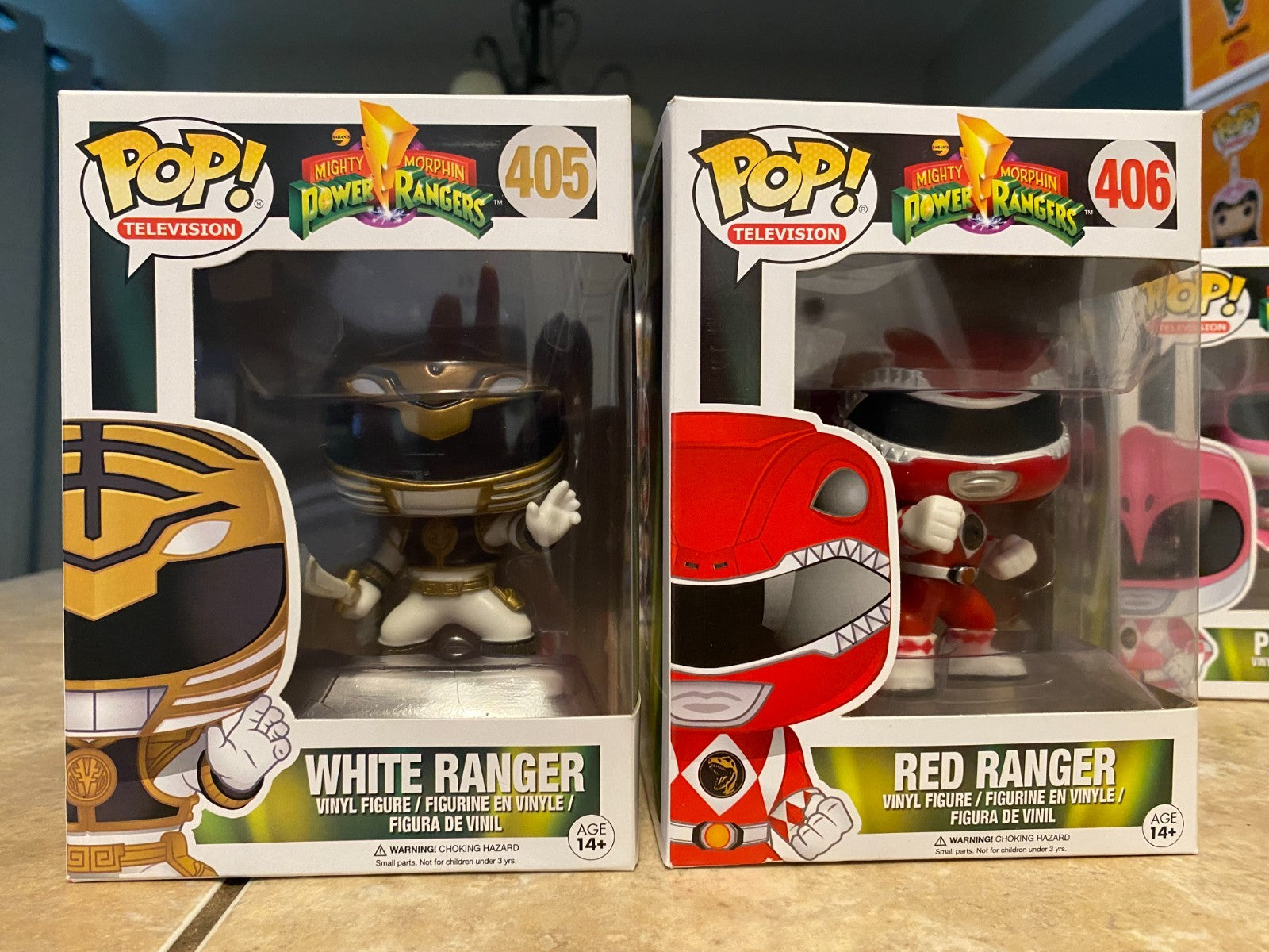 Funko Pop! Mighty Morphin Power Rangers Set #405 thru #408 with Soft Protectors