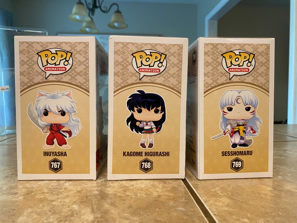 Funko Pop! Amine Inuyasha Set of 3 Sesshomaru, Inuyasha, Kagome w Protectors