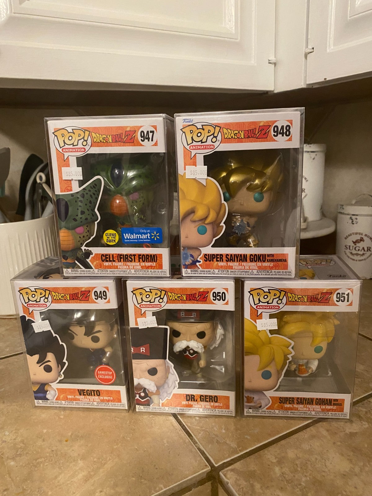 Funko Pop! Dragonball Z Set of 5 Figures #947 - #951 w Protectors
