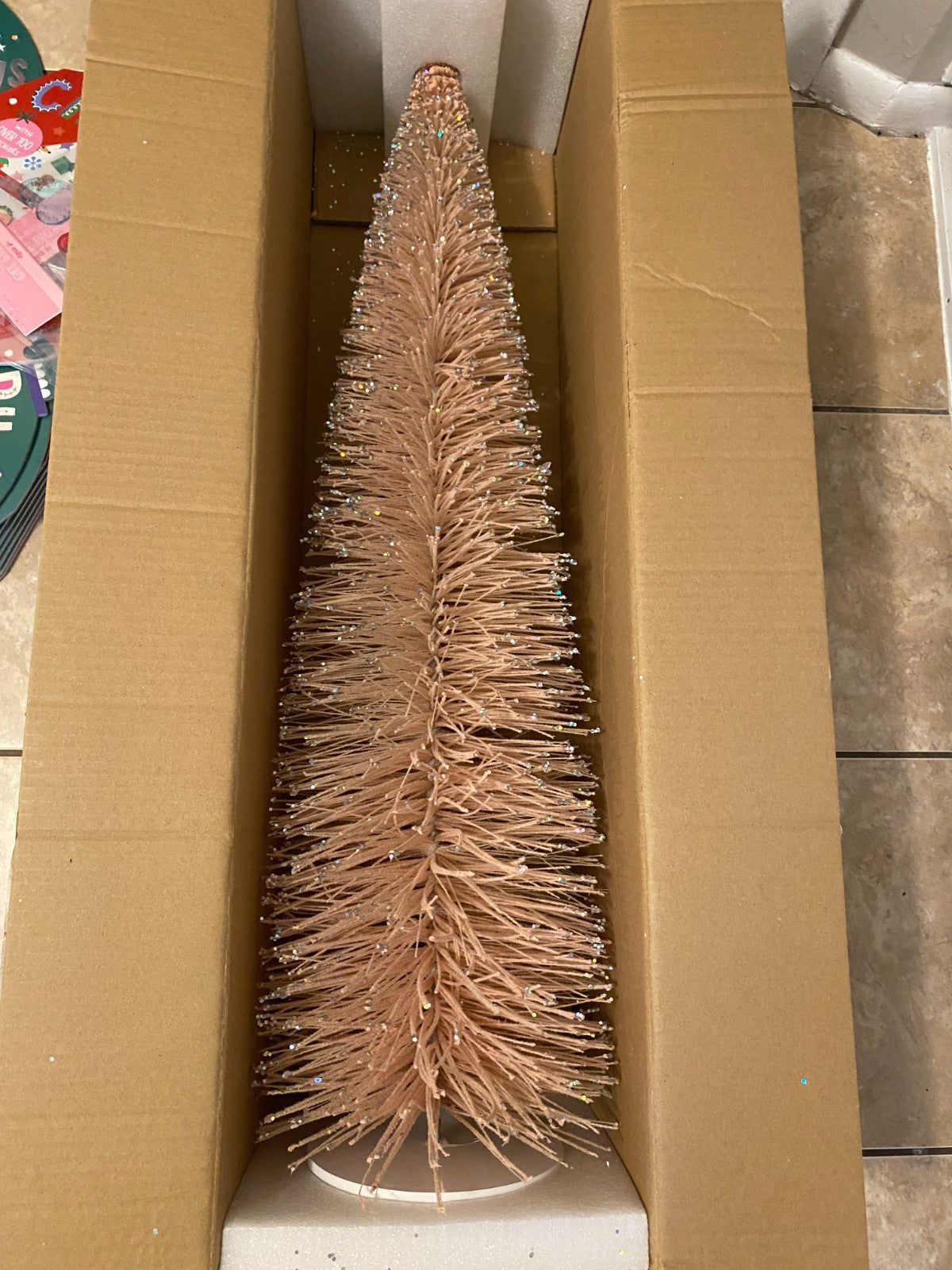 NWT Wondershop Target 2024 PInk Large Christmas Bottle Brush Tree Sculpture 36"