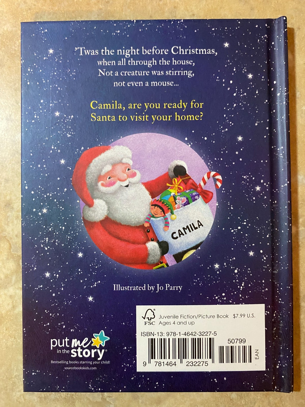 'Twas The Night Before Christmas Hardcover Book Personalized Name (Camila)