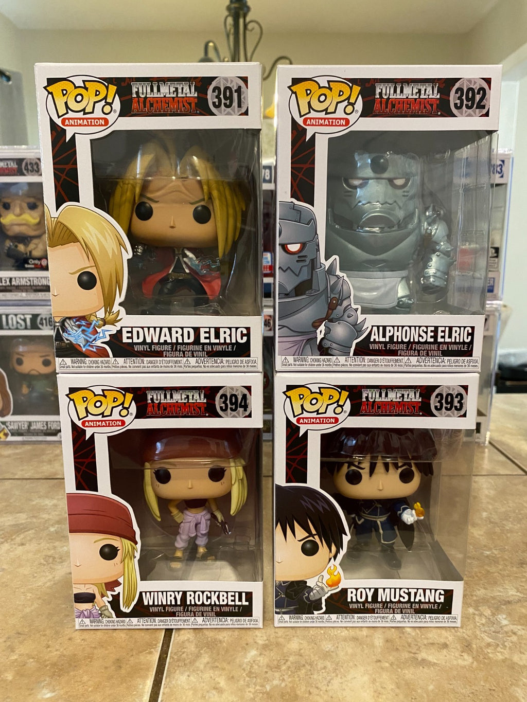 Funko Pop! Full Metal Alchemist Lot of 4 Edward Alphonse Winry Roy w Protectors
