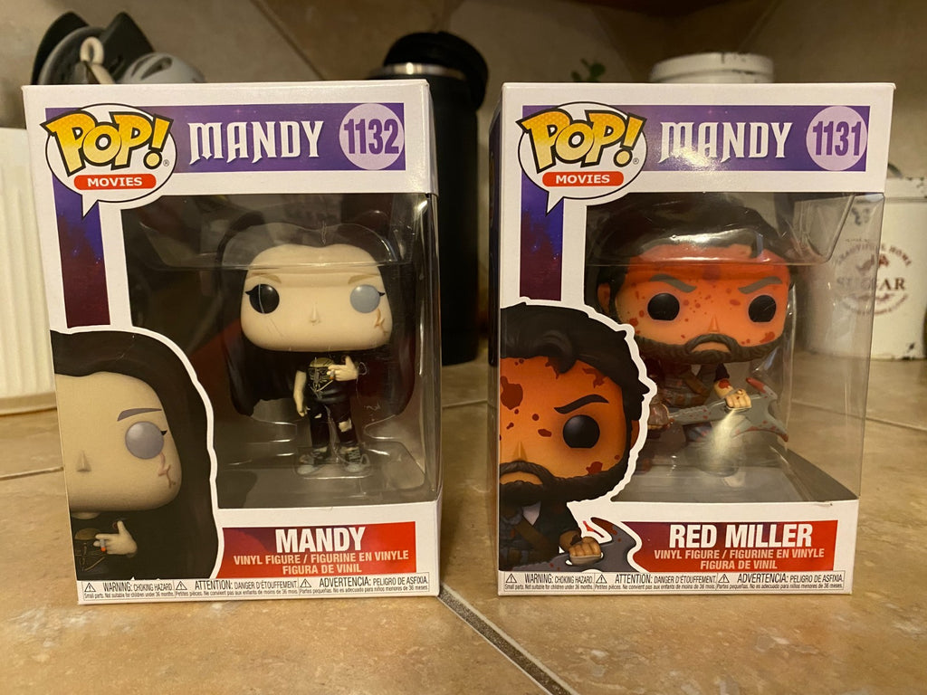Funko POP! MANDY MOVIE SET of 2: Nick Cage Horror Red Miller + Mandy w Protector