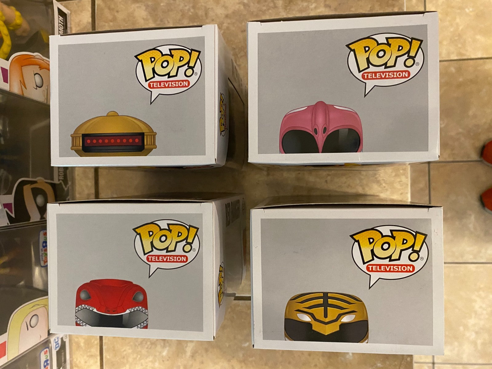 Funko Pop! Mighty Morphin Power Rangers Set #405 thru #408 with Soft Protectors