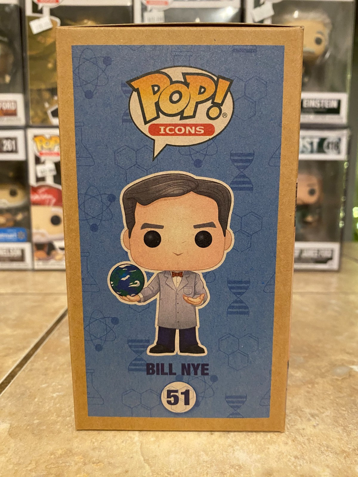 Funko Pop! Icons! BILL NYE Science Guy Hot Topic Vinyl Figure #51 w Protector