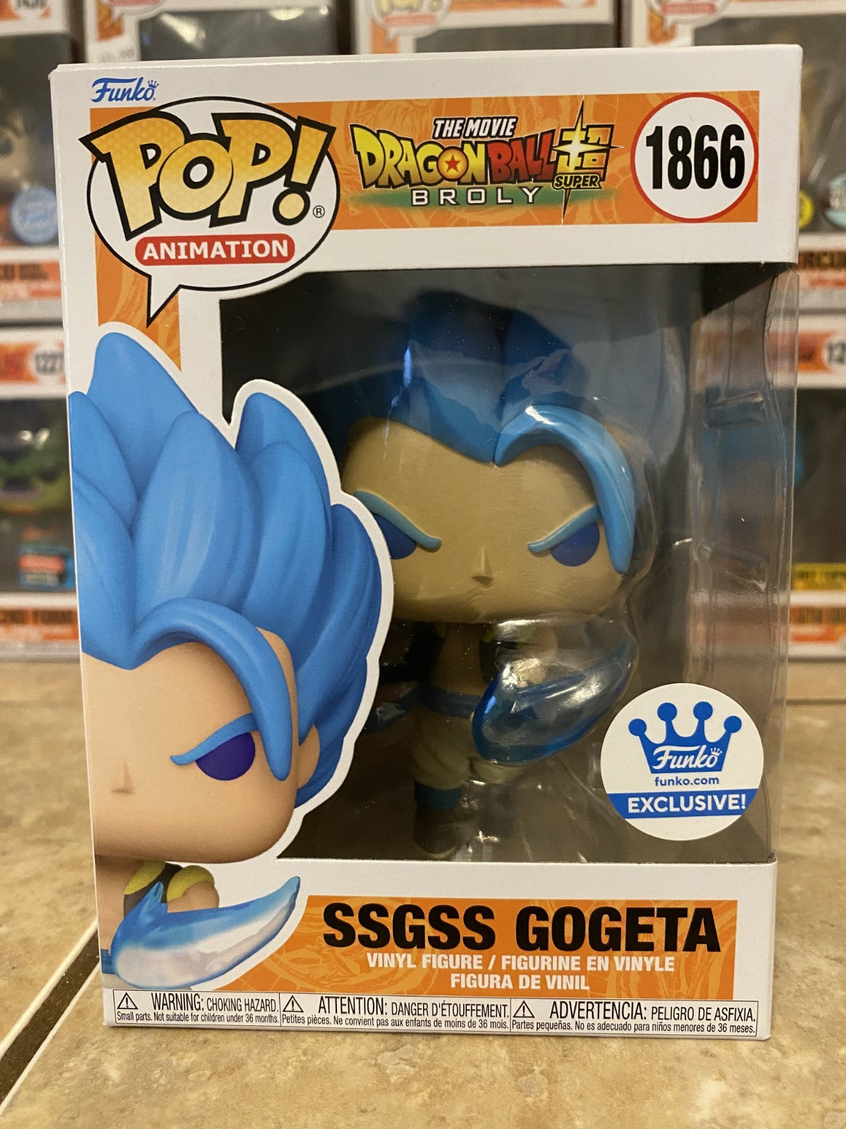 Funko Pop! Dragon Ball Z SSGSS Gogeta #1866 Funko Shop Exclusive w Protector
