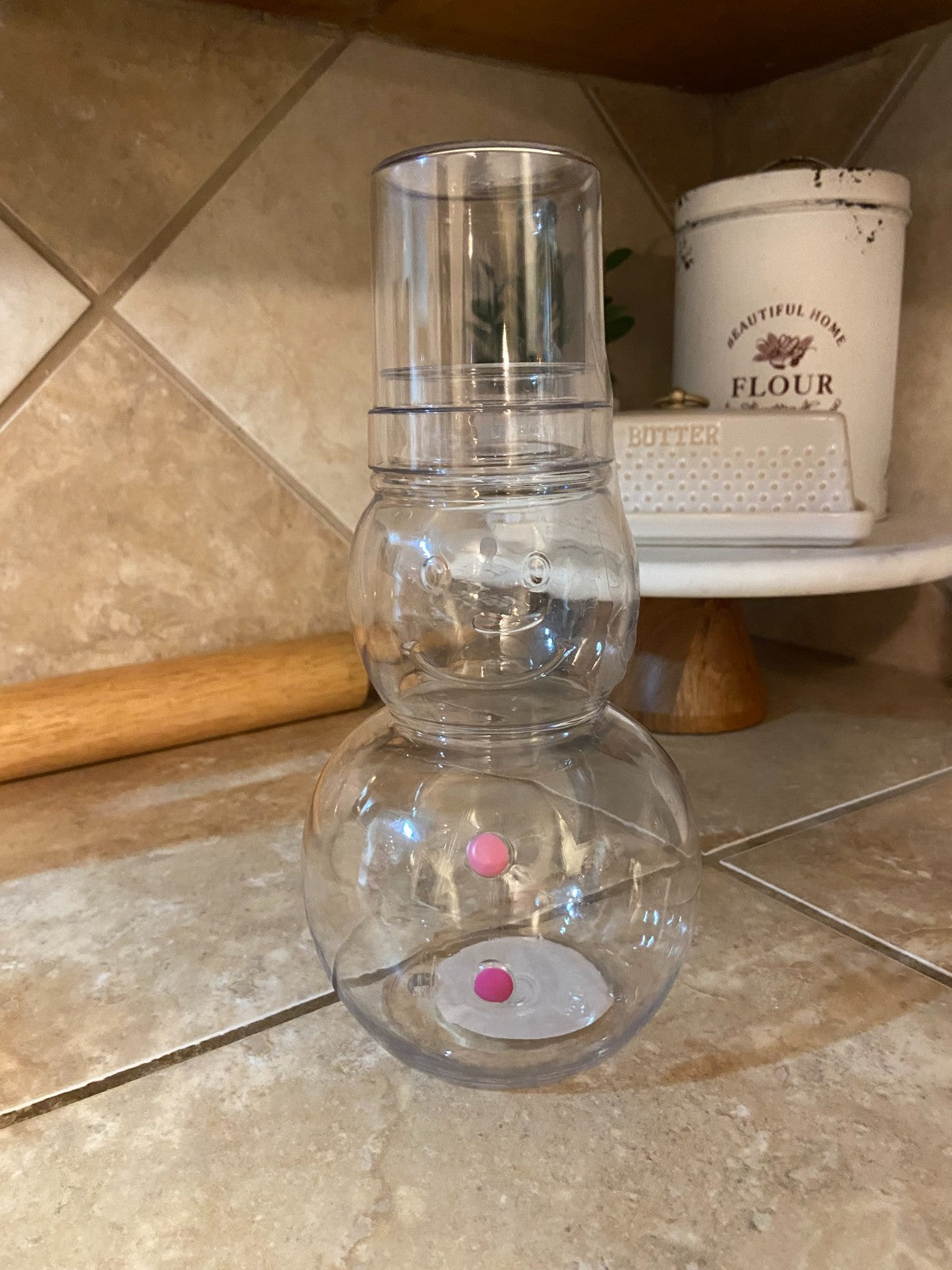 Snowman Novelty Carafe With Cup