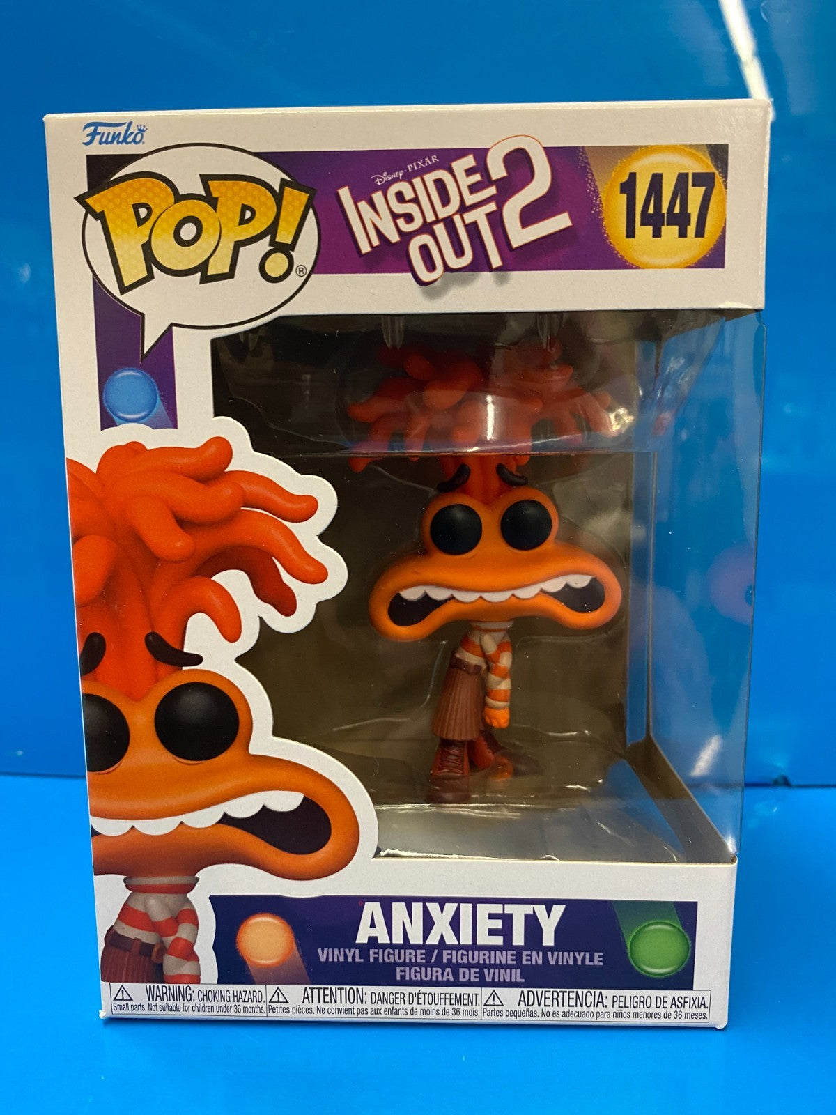 Vaulted Funko POP! Disney Pixar Inside Out 2 Anxiety #1447 w/ soft pop protector