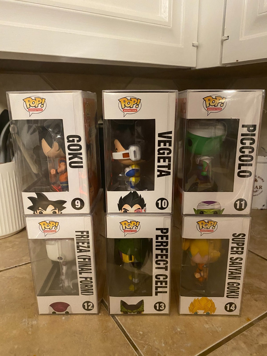 Funko Pop! Dragonball Z set of 6 figures #9 thru #14 w Protectors