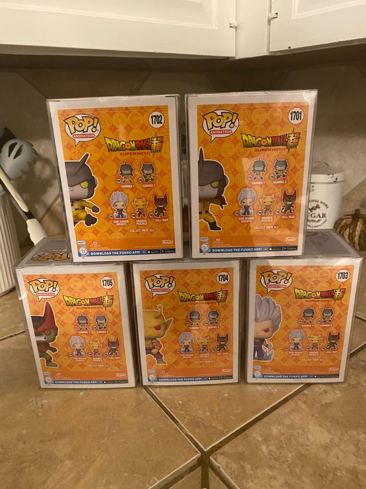 Funko Pop! Dragonball Z Complet Set of 5 Figures #1701 thru #1705 w Protectors