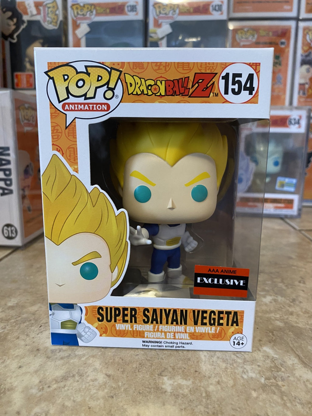 Funko Pop Dragon Ball Z #154 Super Saiyan Vegeta AAA Anime Exclusive w Protector