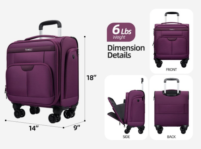 Underseater Carry-On Luggage Airline Approved with Spinner Wheels, 16 Inch
