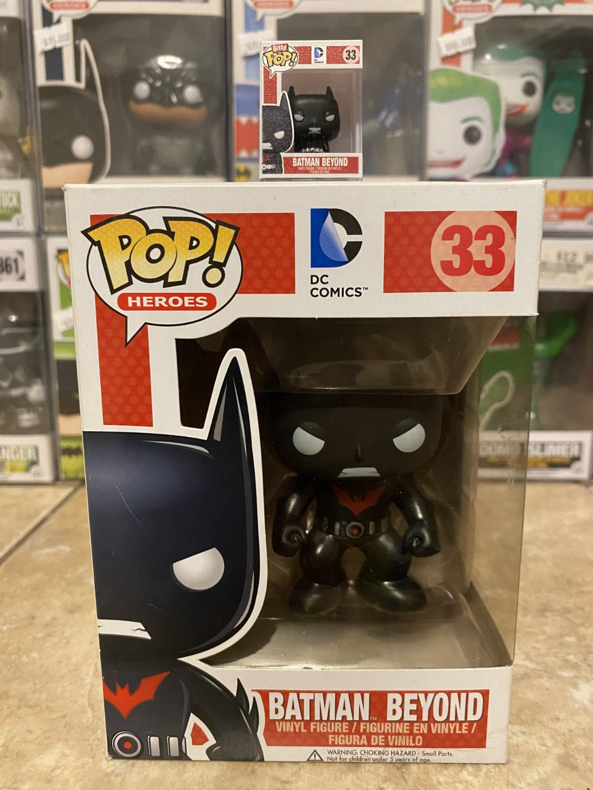 Funko Pop! Super Rare Batman Beyond Bitty Pop & #33 Funko w/Box Protector