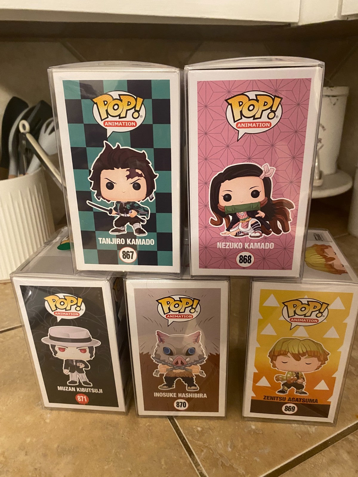 Funko POP! DEMON SLAYER (Wave 1) Complete Set Of 5 #867-871 w Protectors