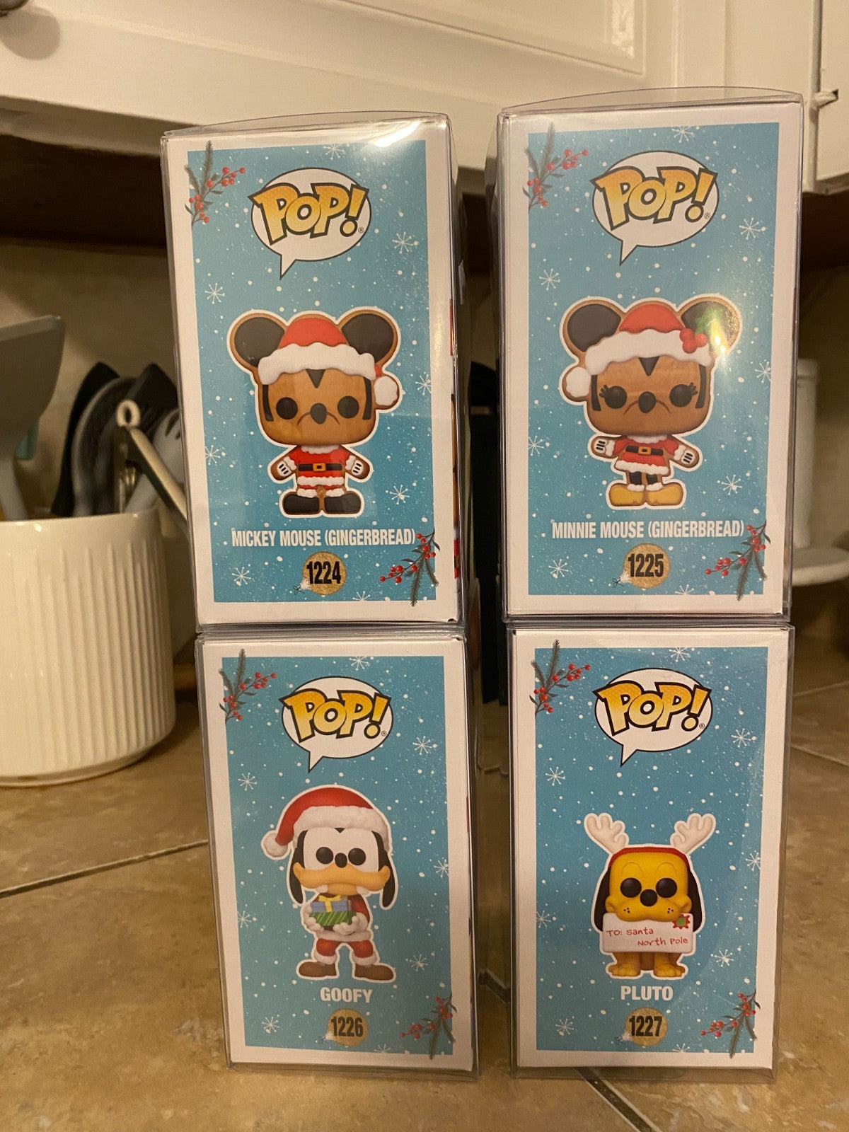 Funko Pop! Disney Christmas Set of 4 Figures #1224-1227 with Protectors
