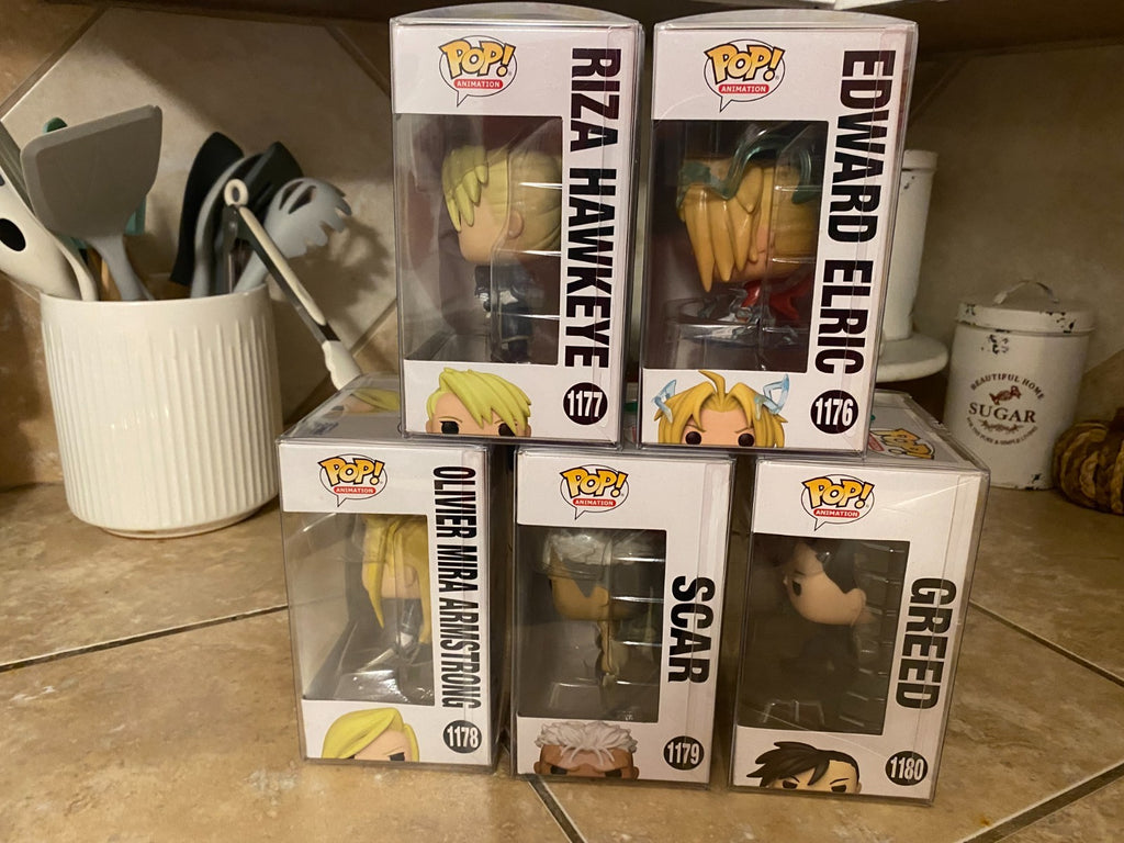 Funko Pop! Full Metal Alchemist/Brotherhood Set #1176 thru #1180 w Protectors