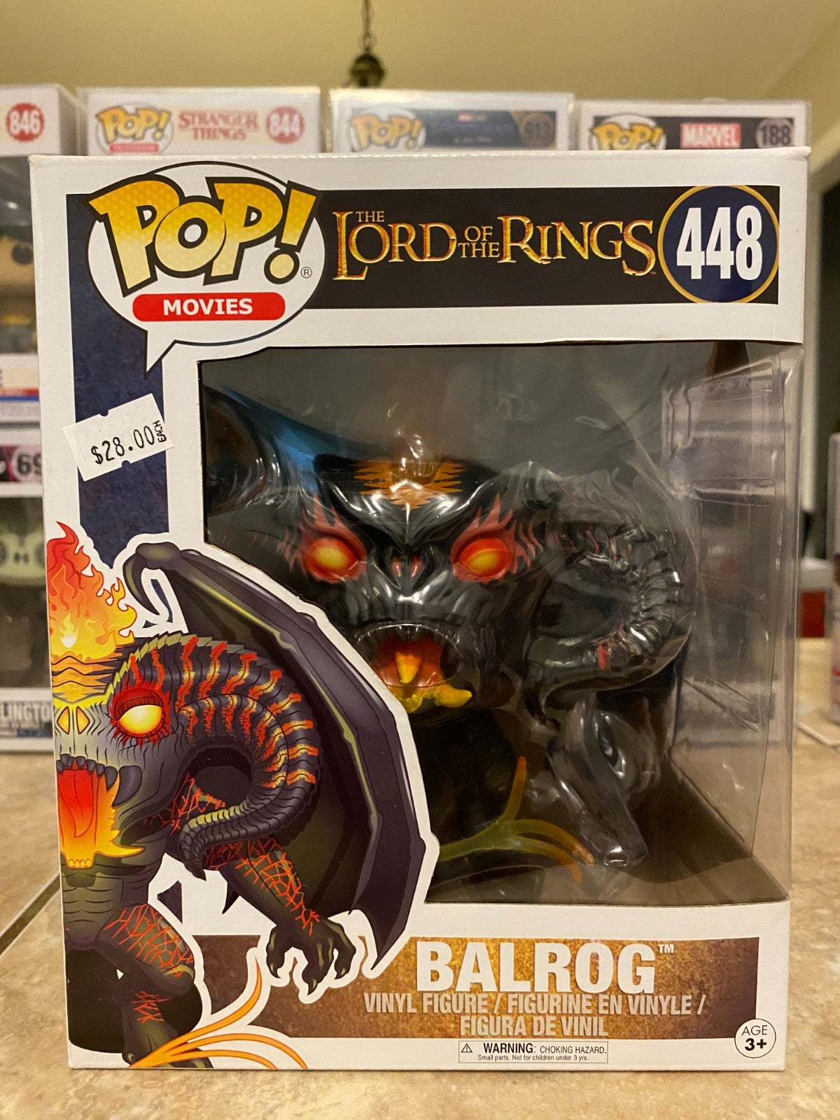 FUNKO POP MOVIES #448 The Lord of The Rings Balrog 6" Vinyl Figure NIB