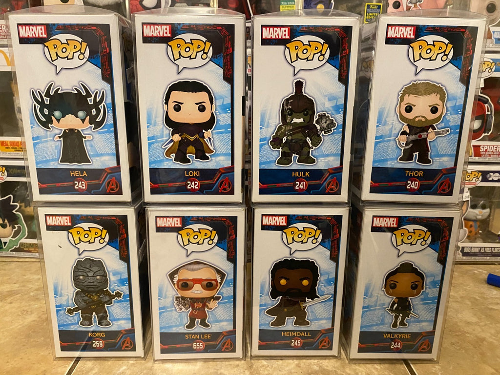 Funko Pop! Thor Ragnarok Full (8pc Common) Set w Protectors