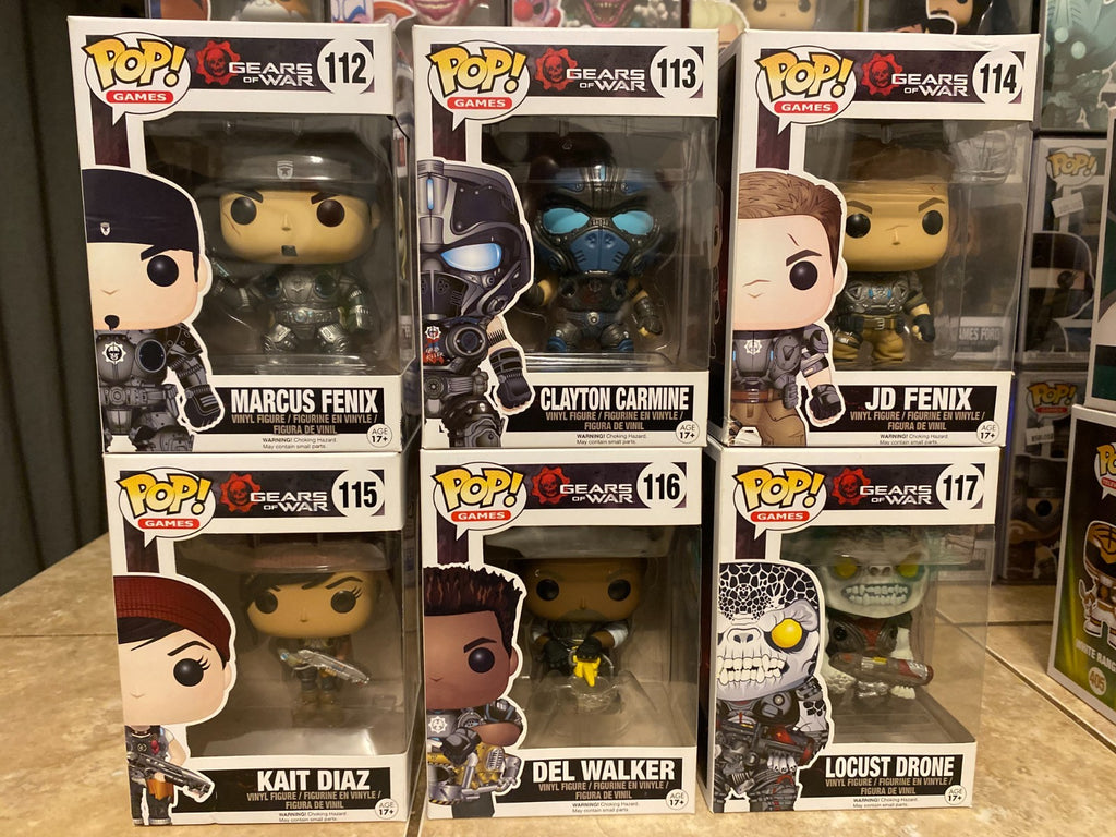 Funko Pop! Gears of War Complete (Common) Wave 1 Set #112-117 w Protectors