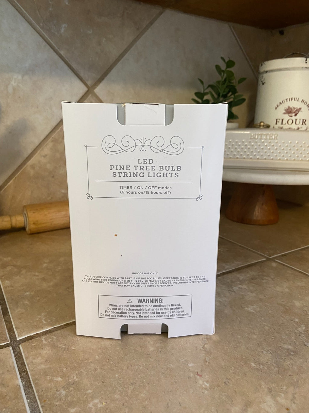 Wondershop Pine Tree String Lights 15 LED Bulbs Battery Operated Christmas Decor