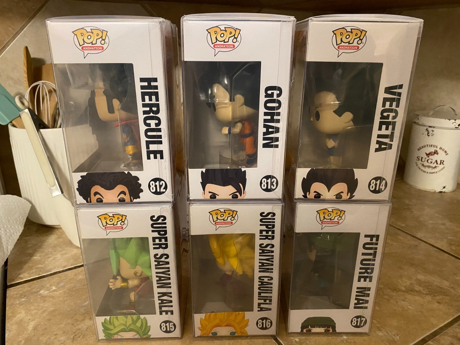 Funko Pop! Dragon Ball Z Full Common Set of 6 Figures #812- #817 w Protectors