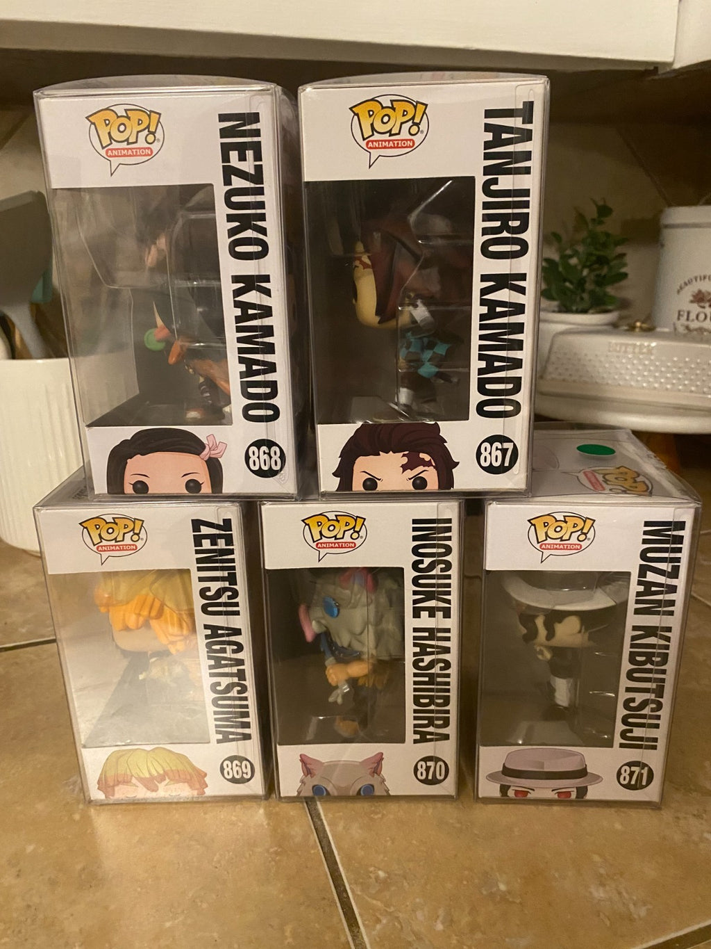 Funko POP! DEMON SLAYER (Wave 1) Complete Set Of 5 #867-871 w Protectors