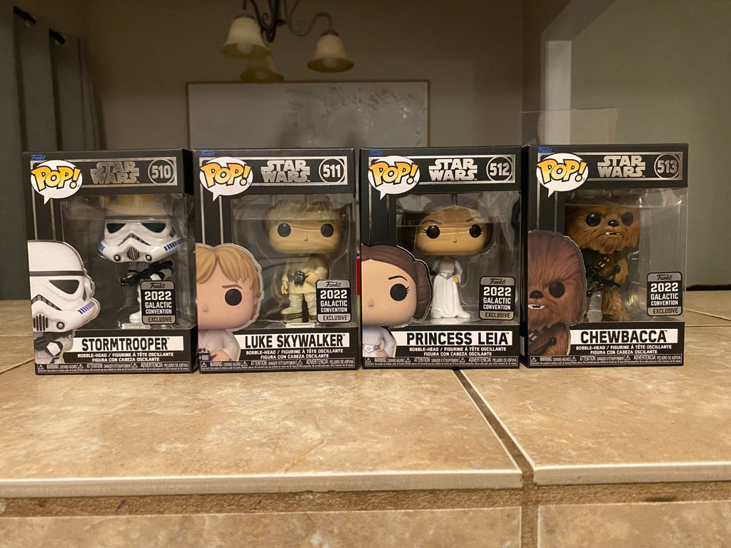 Funko Pop! Set Of 4 2022 Galactic Convention Exclusives Presale + Protectors